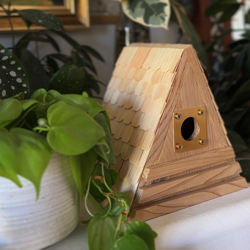 1-A frame Birdhouse - cedar wood birdhouse