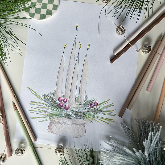 1-Advent Wreath Coloring Page