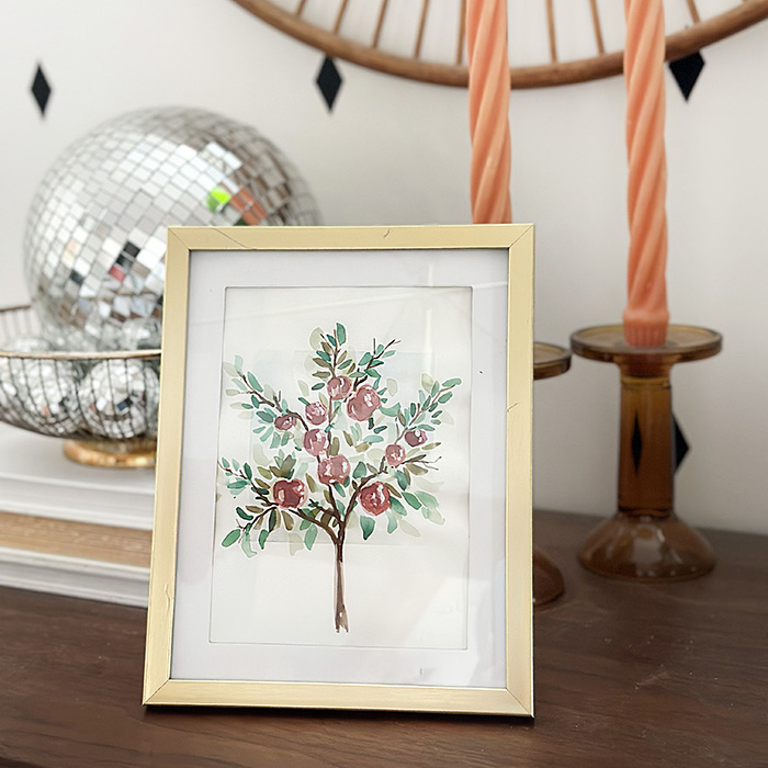 Fall Apple Tree Watercolor Print