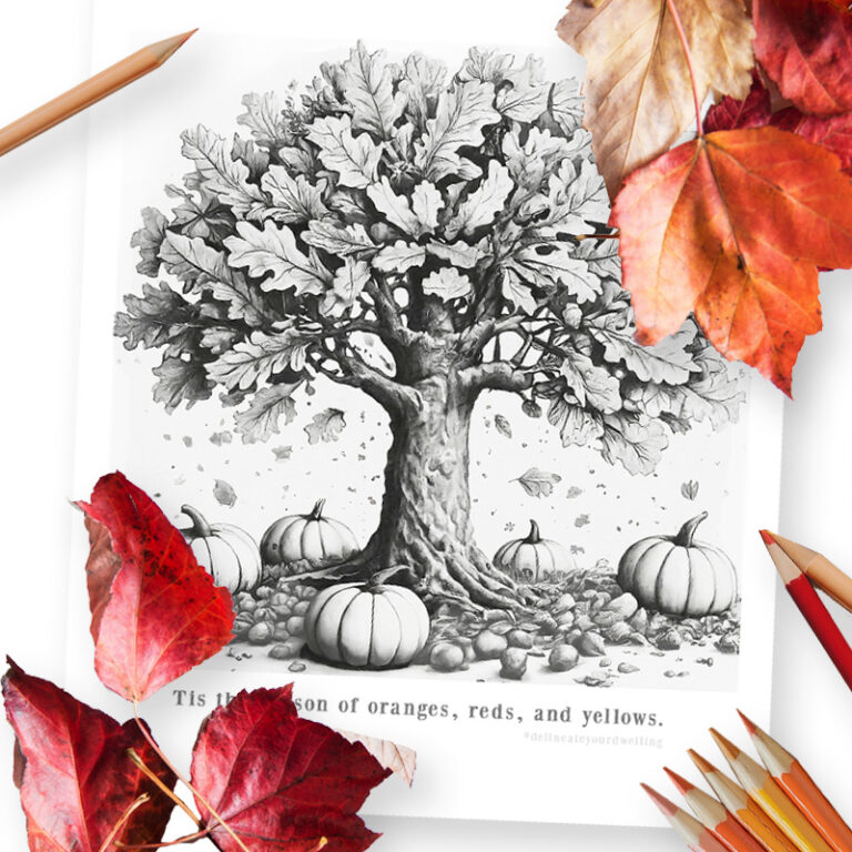 1-Colorful Fall Leaves Coloring Sheet