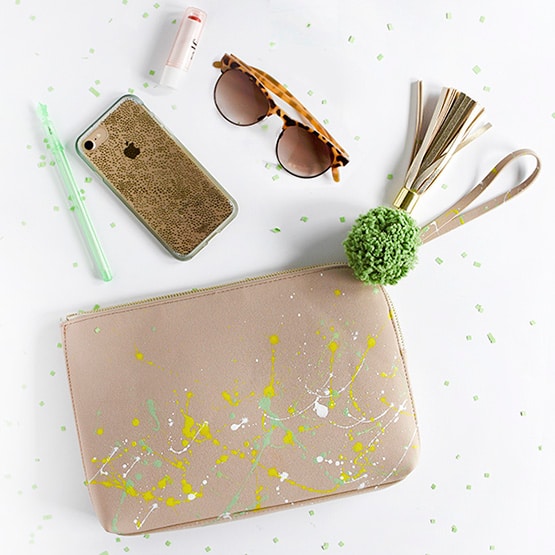 DIY Paint Splattered Clutch