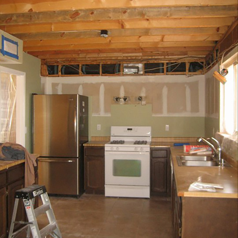 Demo Kitchen Soffit and Ceiling