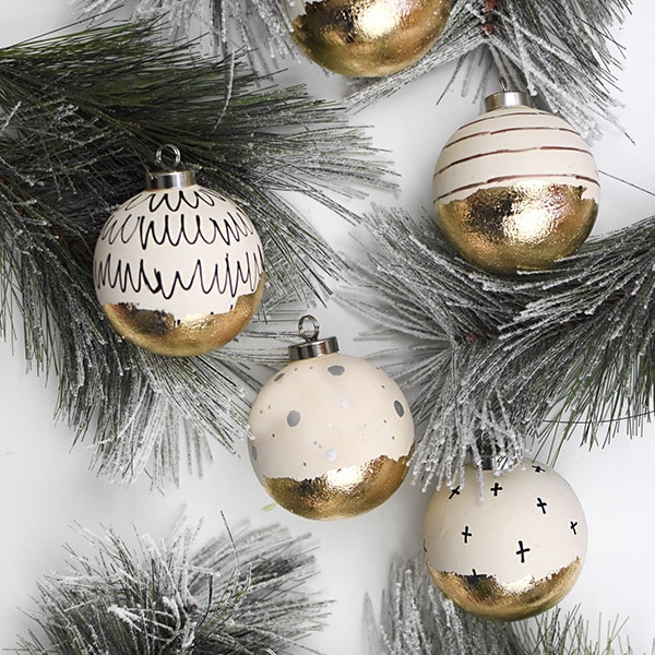 Gold Leaf Christmas Ornaments