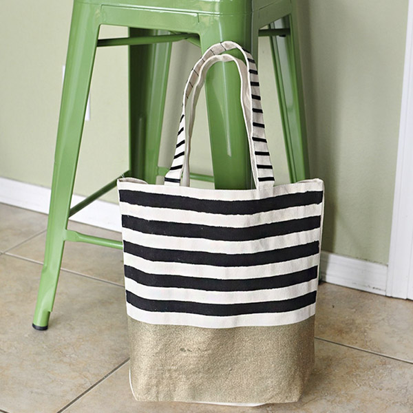 Striped West Elm Inspired tote bag