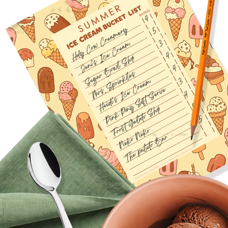 1-Summer Bucket List - Ice Cream printable