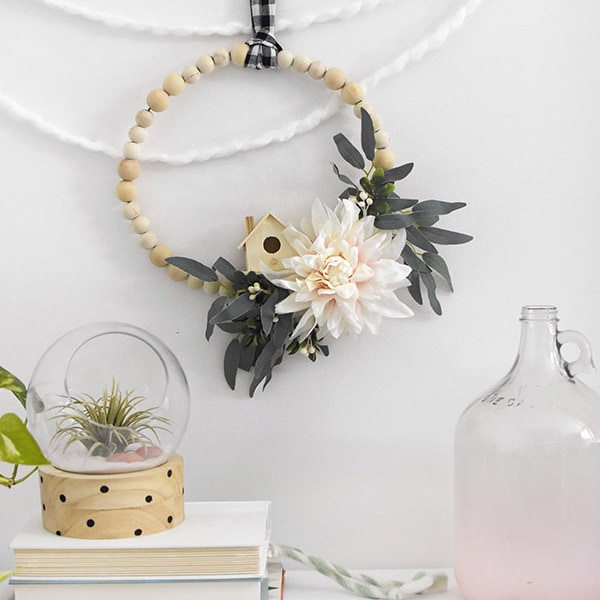 Boho Floral Wooden Wreath