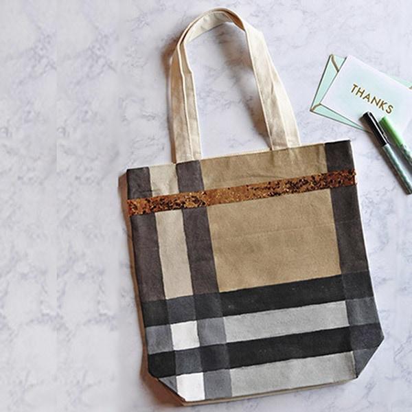 Burberry Inspired Canvas Tote Bag