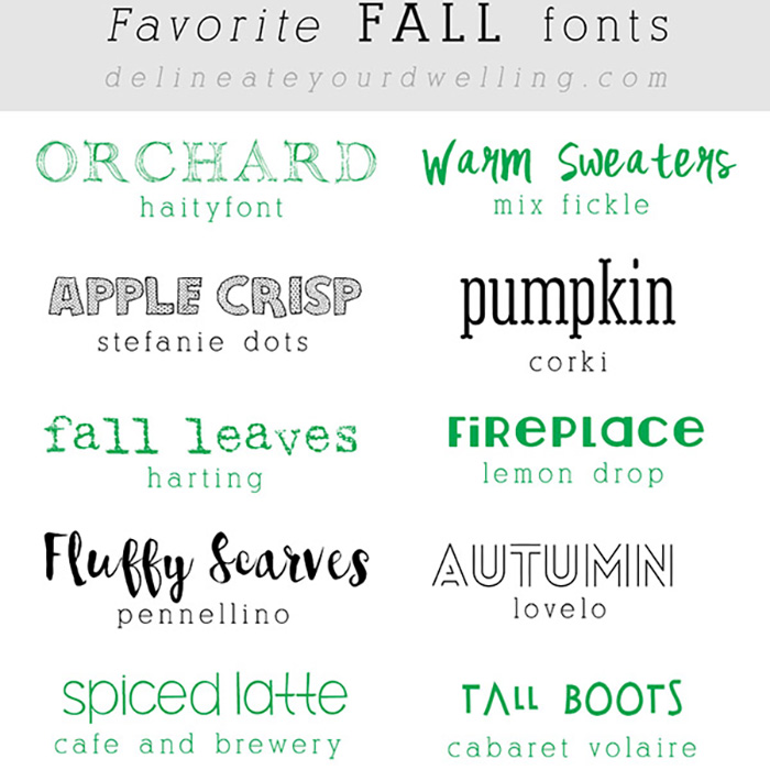 Favorite Fall Fonts