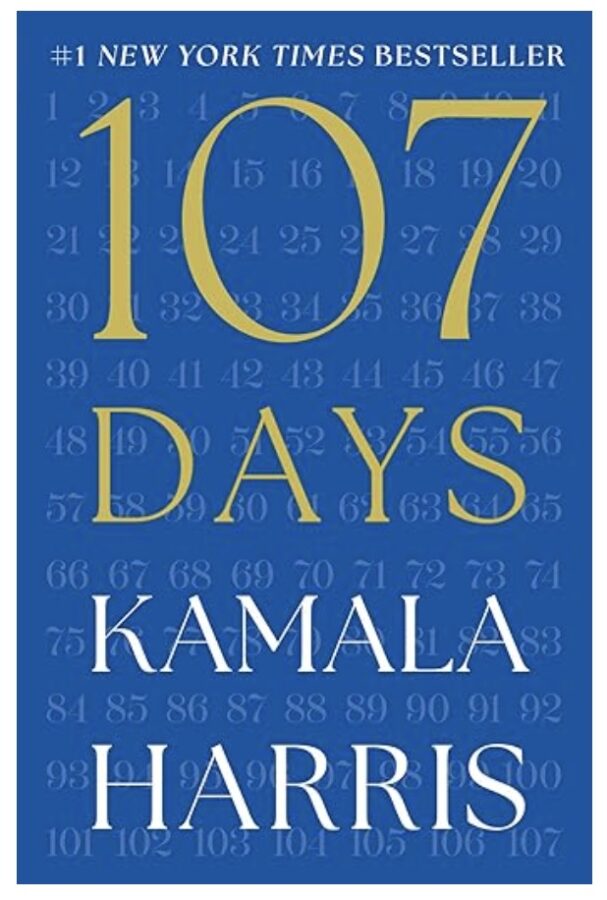107 Days, Blue background with soft white numbers from 1 to 107, bright yellow 107 DAYS - Memoir book