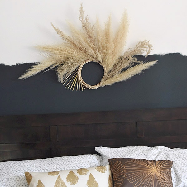 1a-Dried Pampas Grass Wreath DIY