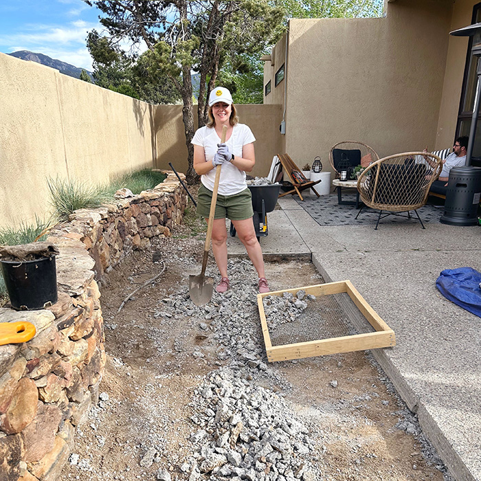 1a-Removing a concrete patio by hand