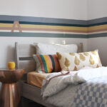 1a-Tween Room-bed wall stripes