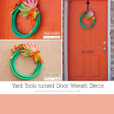 Yard Wreath made from tools, Delineateyourdwelling.com