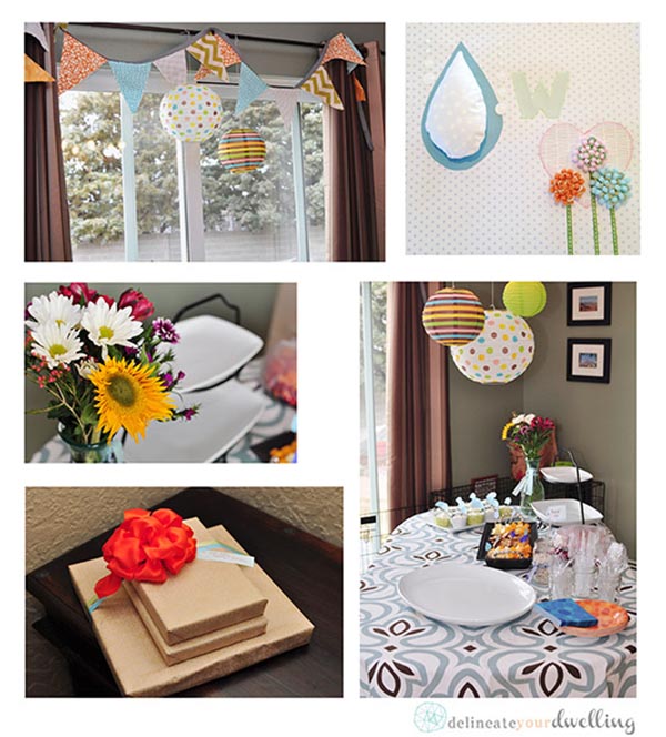 Learn how to plan and create the perfect "Raining Down Love" themed Baby Shower for that special expecting mama! Plus, a few ideas for party nursery decor. Delineate Your Dwelling #rainingdownlove #rainingdownlovebabyshower