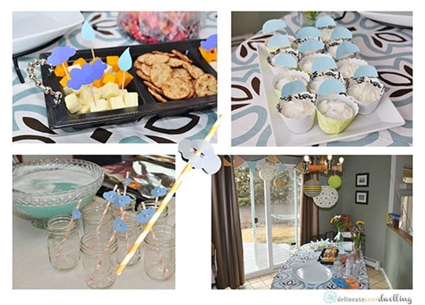 Learn how to plan and create the perfect "Raining Down Love" themed Baby Shower for that special expecting mama! Plus, a few ideas for party nursery decor. Delineate Your Dwelling #rainingdownlove #rainingdownlovebabyshower