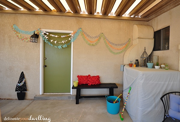 See the step by step progression of taking a dull unused space and making it usable and fun with a simple Sun Room Redo project! Delineate Your Dwelling