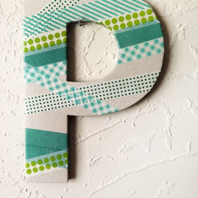 Easy Washi Tape Letter P wall decor, Delineateyourdwelling.com