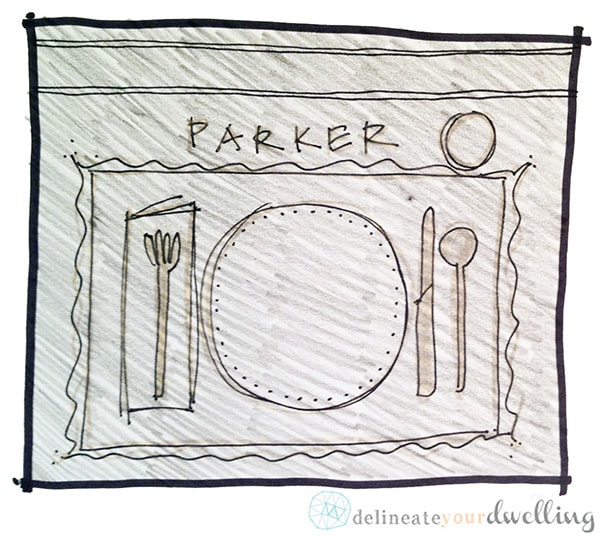 sketch of place setting