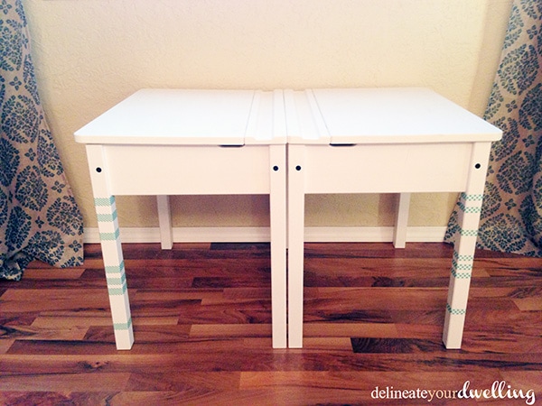 Simple white ikea desks