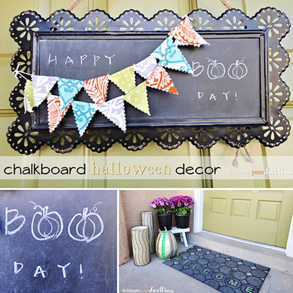 DIY Chalkboard Halloween Door Decor