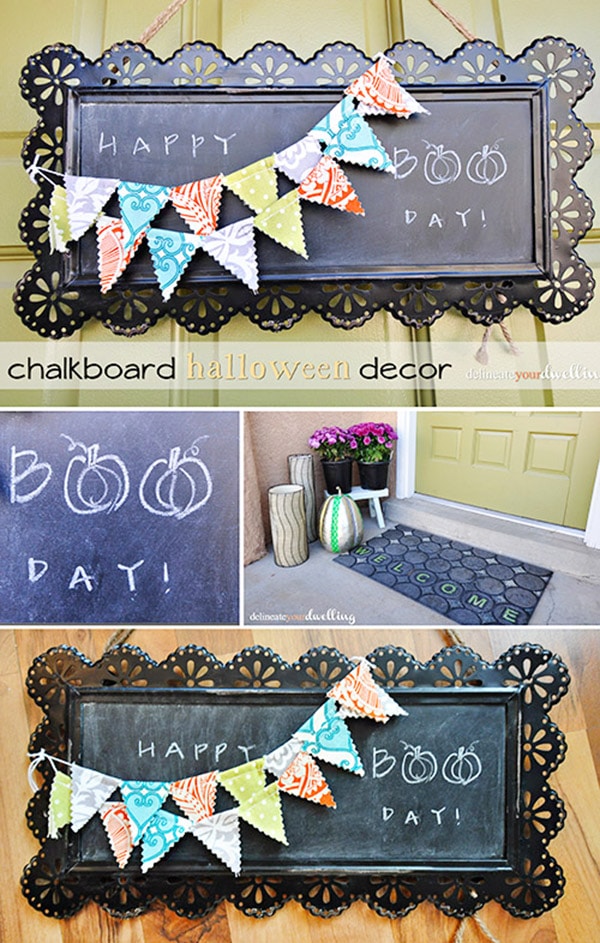 Chalkboard Halloween door sign