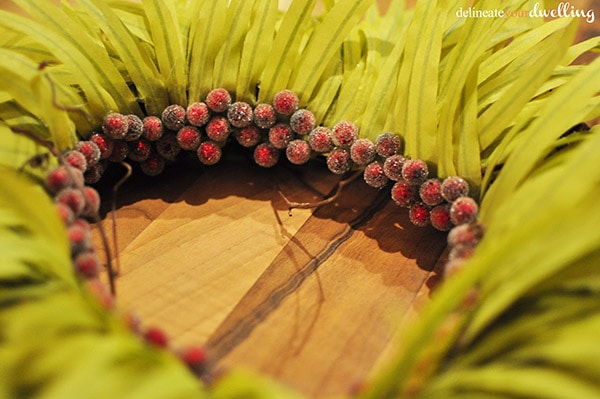 holiday wreath with red berries