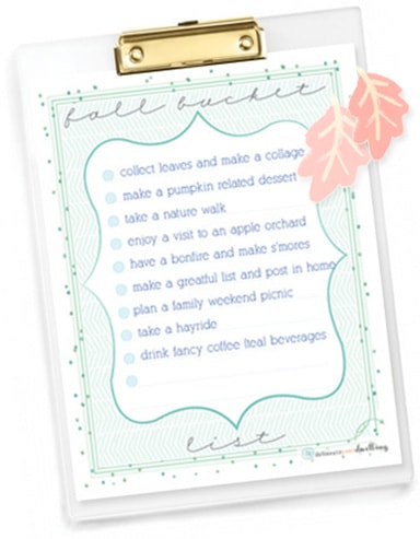 Fall Bucket List Printable