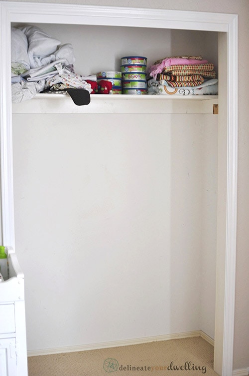 Kid's Shared Closet before, Delineateyourdwelling.com