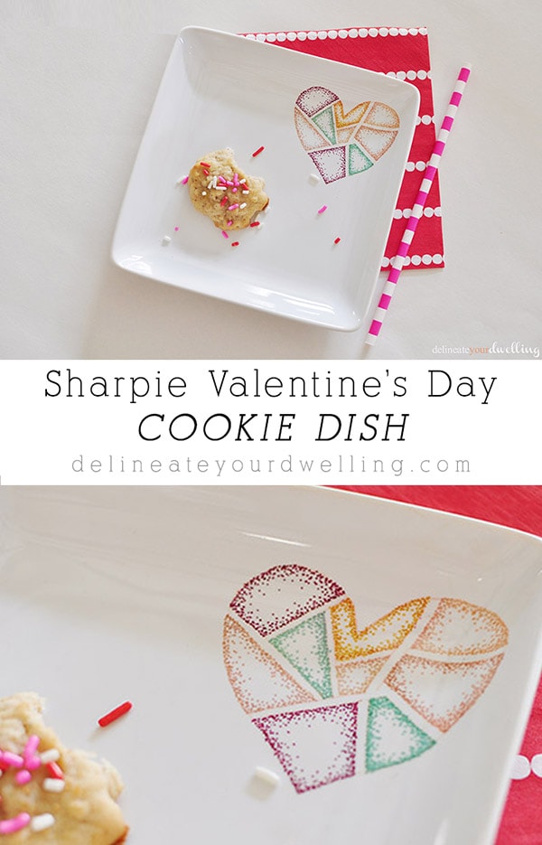 Sharpie Valentine's Day Cookie Dish