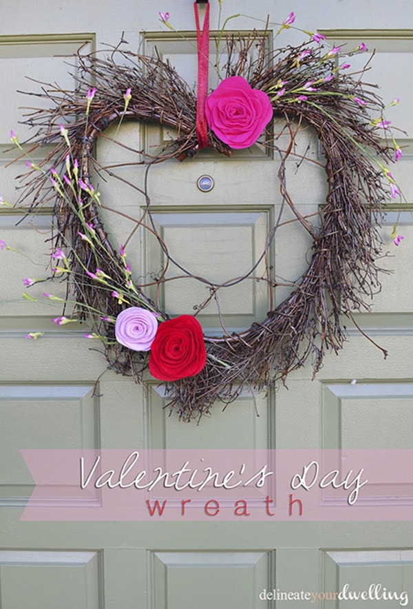 Simple grapevine Valentines Day wreath! Delineate Your Dwelling