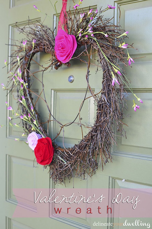 Simple grapevine Valentines Day wreath! Delineate Your Dwelling