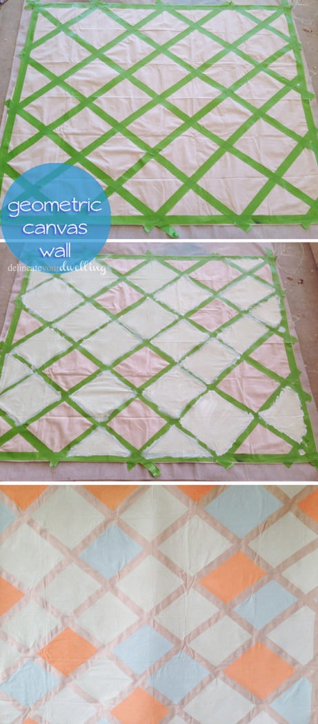 Geometric canvas wall steps