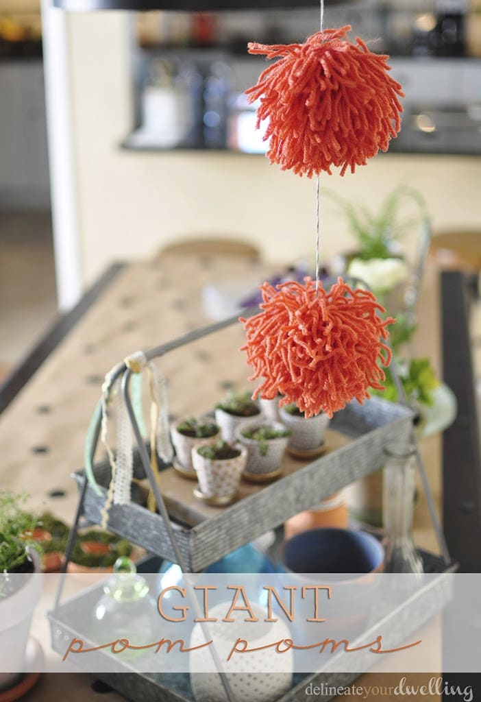 DIY Pom Poms on an Existing Pillow