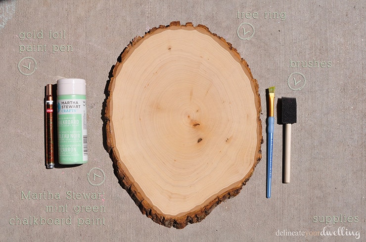 Tree Stump Chalkboard, Delineate Your Dwelling #chalkboard #MarthaStewartpaint #treestrump