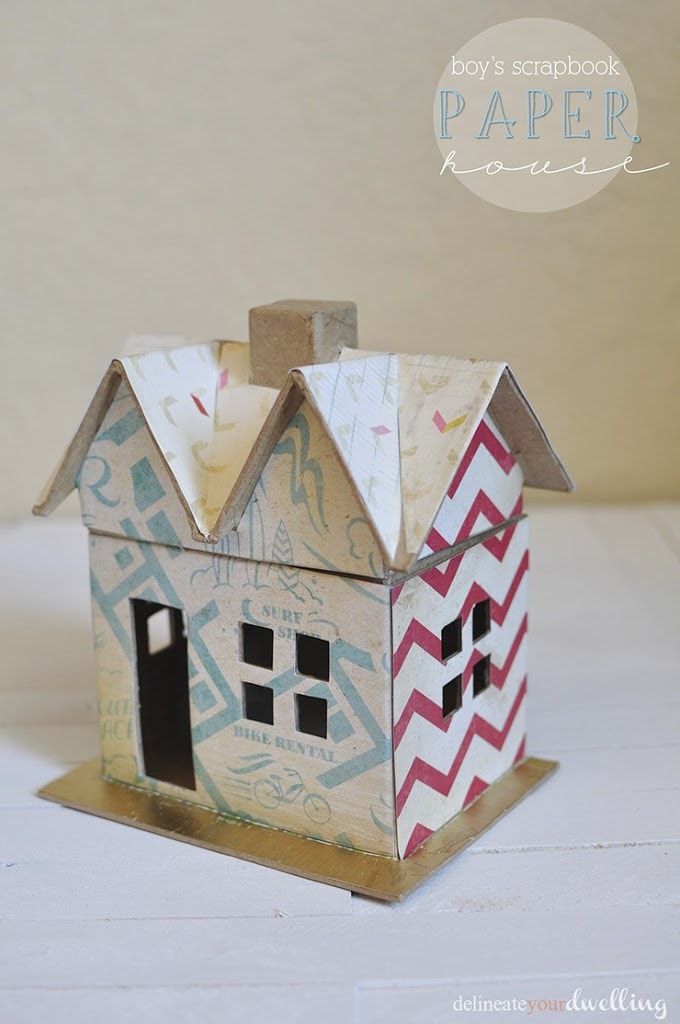 Boy's Scrapbook Paper House, Delineate Your Dwelling #scrapbook paper #doll house