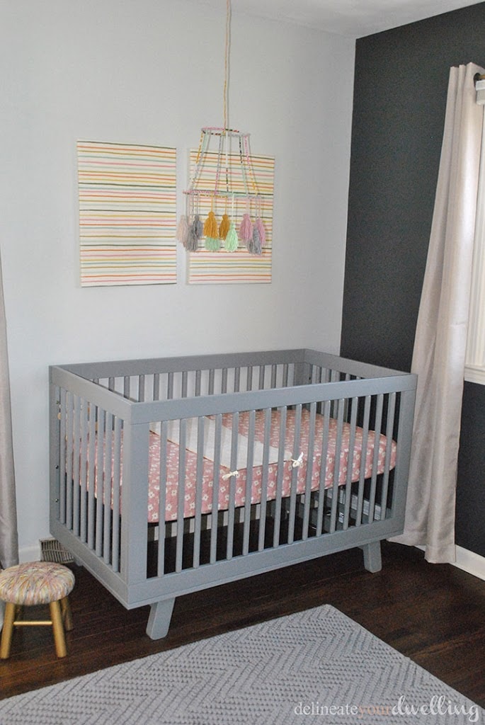 Baby Girl's Nursery, Delineate Your Dwelling #nursery #girldecor #DIY