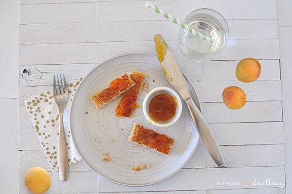 Bread with apricot jam
