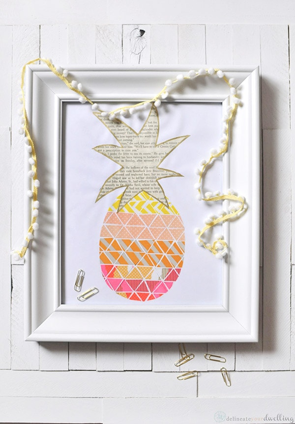 Create a gorgeous DIY Washi Tape Pineapple Print, Delineate Your Dwelling