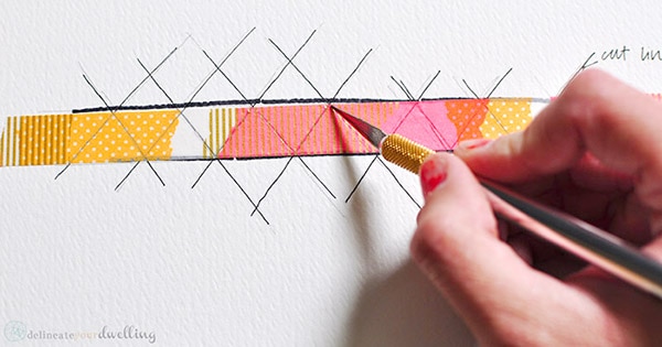 Washi Tape Pineapple print step 1