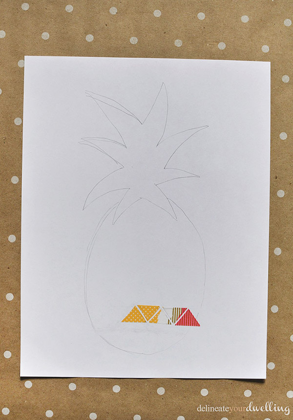 Washi Tape Pineapple print step 2