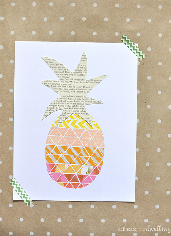 Washi Tape Pineapple print step 4