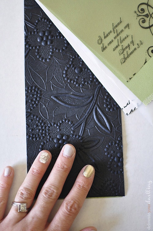 Black Embossed Paper Wedding Invitations 