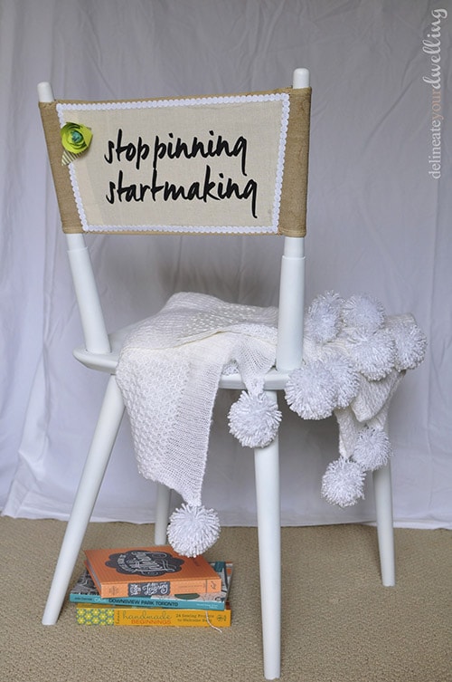 Burlap and White Chair 