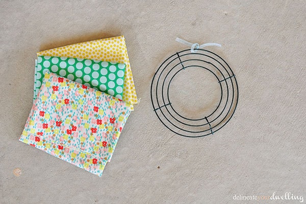 Summer Fabric Wreath supplies