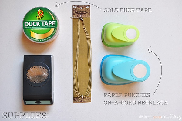 Gold Duck Tape Necklace supplies