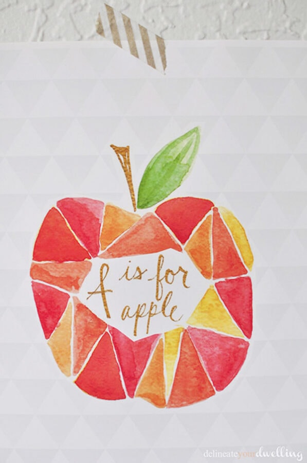 Modern Apple Watercolor piece