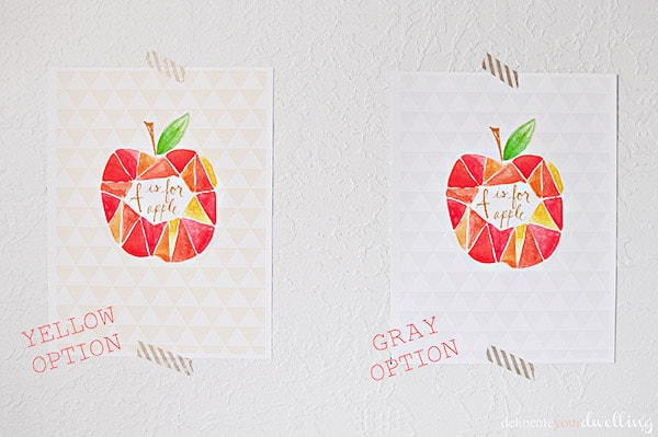 Paint a DIY Geometric Apple Watercolor piece of art work! Delineate Your Dwelling