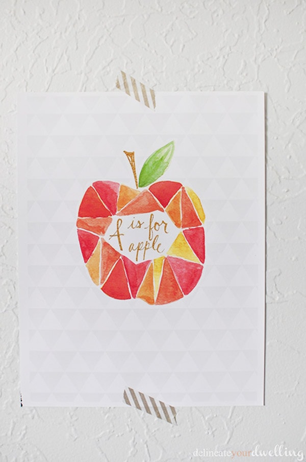 DIY a Geometric Apple Watercolor