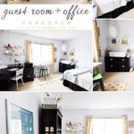 See the amazing Guest room and Office combo makeover REVEAL! Delineate Your Dwelling #craftroom #guestroom