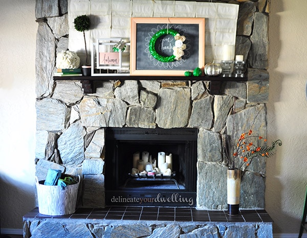 Fall Home Fireplace, Delineate Your Dwelling #emeraldgreen #gold #white 